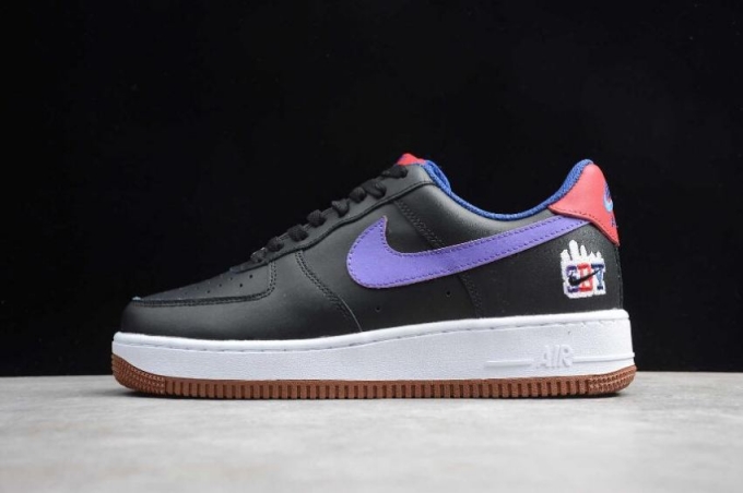 Men's | Nike Air Force 1 07 LE Black Psychic Purple CQ7506-084 Running Shoes