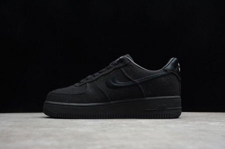 Women's | Nike Air Force 1 Low Stussy Triple Black CZ9084-001 Running Shoes