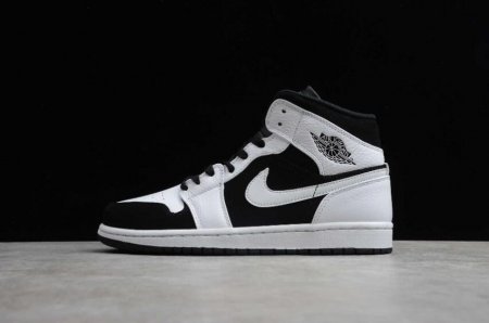 Women's | Air Jordan 1 Mid Black White Basketball Shoes