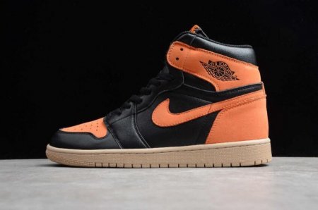 Women's | Air Jordan 1 Retro High OG Black Orange Basketball Shoes