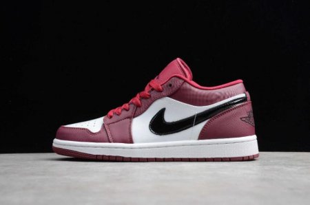 Women's | Air Jordan 1 Low Noble Red White Black Basketball Shoes