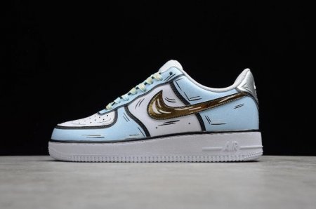 Men's | Nike Air Force 1 07 Blue White Gold CW2288-212 Running Shoes