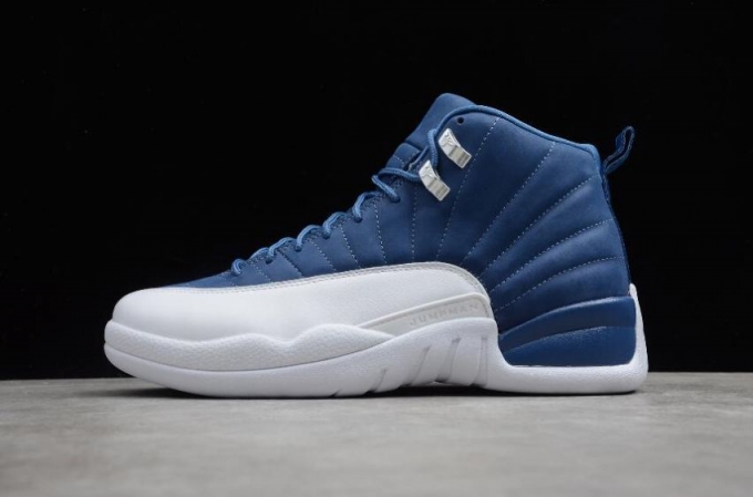 Women's | Air Jordan 12 Retro Indigo Stone Blue Legend Blue 130690-404 Basketball Shoes