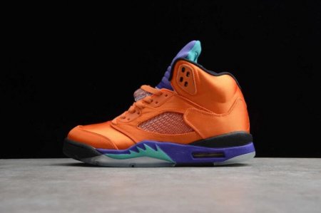 Men's | Air Jordan 5 Retro Orange Purple Green Basketball Shoes