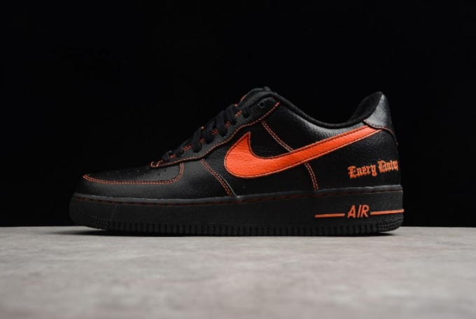 Women's | Nike Air Force 1 Low Vlone Black Orange Blaze AA5360-001 Running Shoes