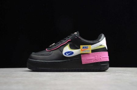 Women's | Nike Air Force 1 Shadow Black White Limelight CU4743-001 Running Shoes