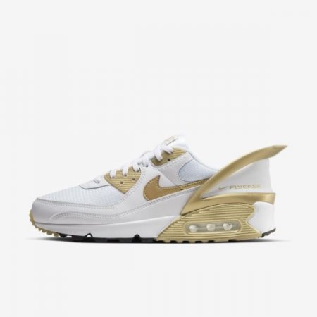 Nike Shoes Air Max 90 FlyEase | White / White / Black / Metallic Gold