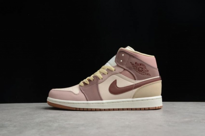 Women's | Air Jordan 1 Mid Se Barely Orange Dark Pony Shoes Basketball Shoes