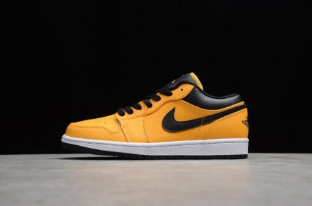 Men's | Air Jordan 1 Low University Gold Black White Basketball Shoes