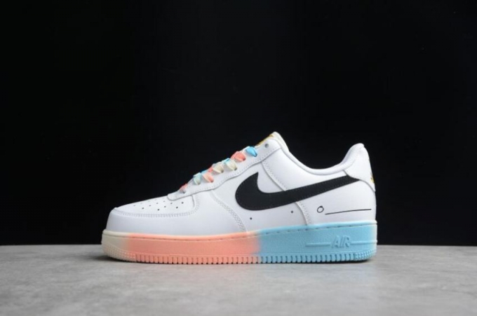 Women's | Nike Air Force 1 07 White Black Pink Blue DJ4679-101 Running Shoes