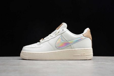 Women's | Nike Air Force 1 Cream White Metallic Silver AV2038-100 Running Shoes