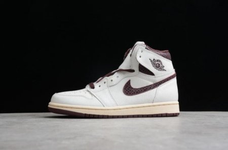 Women's | Air Jordan 1 Retro High OG White Brown Red Shoes Basketball Shoes