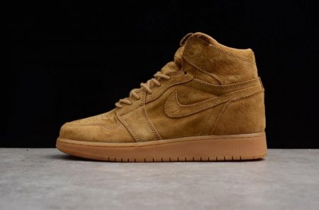 Men's | Air Jordan 1 Retro High OG Wheat Golden Harvest Elemental Gold Basketball Shoes