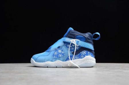 Kids | Air Jordan 8 Retro TD Cobalt Blsze Blue Void White Basketball Shoes