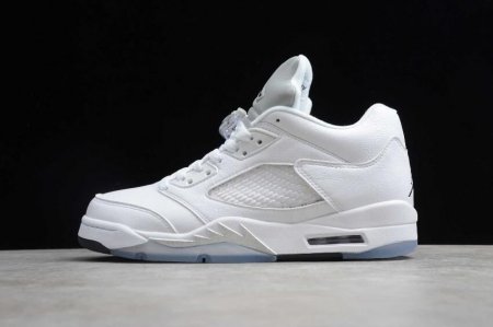 Women's | Air Jordan 5 Retro SNGL DY White Silver Basketball Shoes