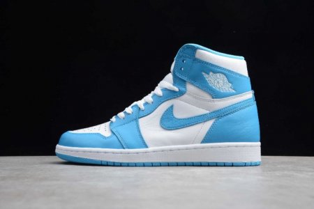 Men's | Air Jordan 1 Retro High OG White Powder Blue Basketball Shoes