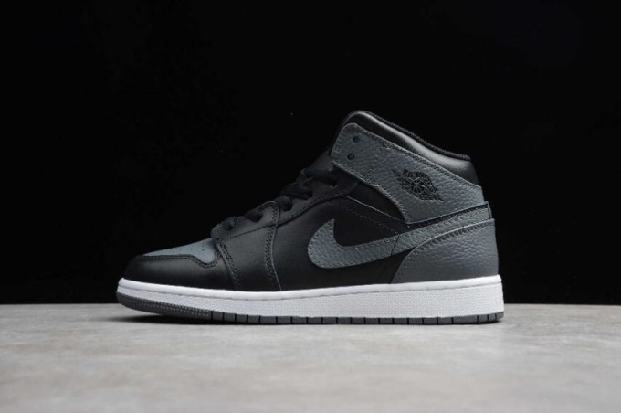 Men's | Air Jordan 1 Mid BG Black Dark Grey Summit White Basketball Shoes