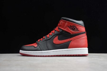 Women's | Air Jordan 1 Retro High Ban Black Varsity Red White Basketball Shoes