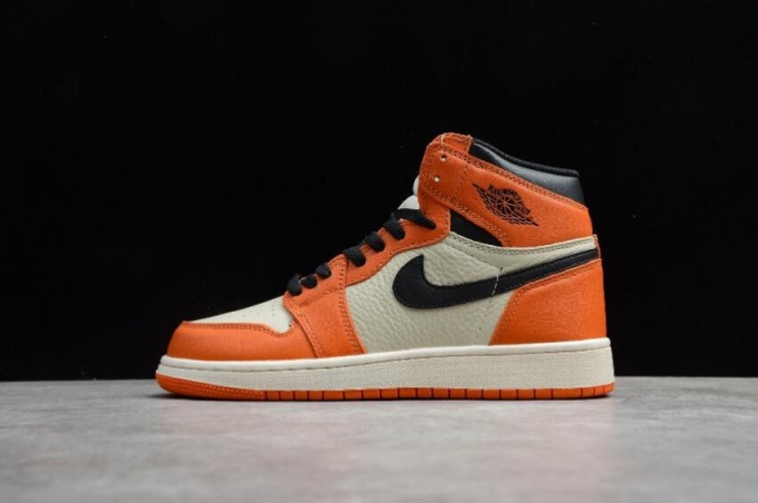 Women's | Air Jordan 1 Retro Hi OG BG Sail Black Starfish Basketball Shoes