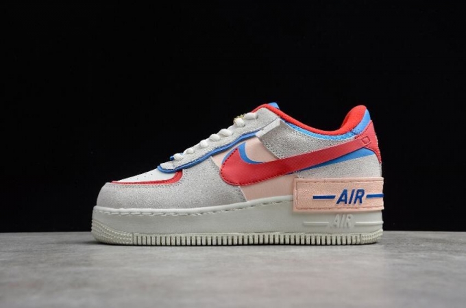 Women's | Nike Air Force 1 Shadow Sail University Red Photo Blue CU8591-100 Running Shoes