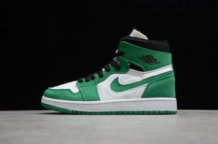 Women's | Air Jordan 1 Zoom CMFT Stadium Green Black-White-Ghost Green Basketball Shoes