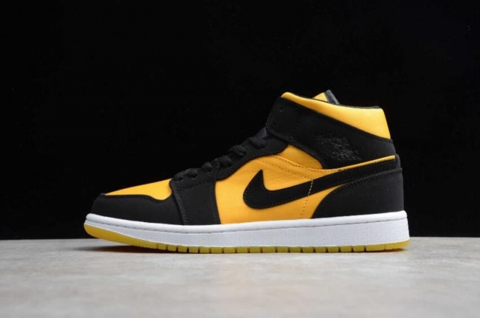 Men's | Air Jordan 1 Mid Black Gold Basketball Shoes