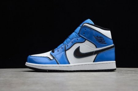 Women's | Air Jordan 1 Mid SE Singal Blue Black White Footwear Basketball Shoes