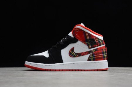 Men's | Air Jordan 1 Mid GS University Red Black White Basketball Shoes