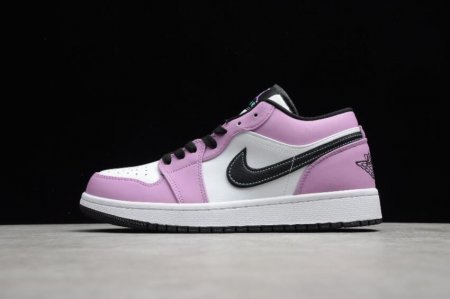 Women's | Air Jordan 1 Low SE Purple White Black Basketball Shoes