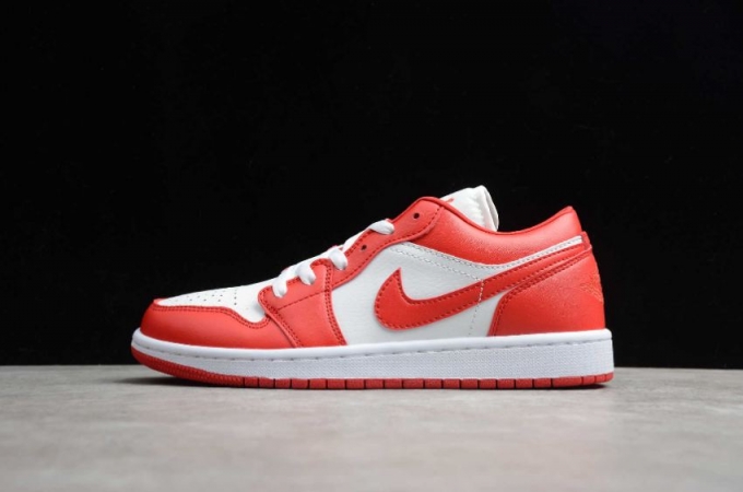 Women's | Air Jordan 1 Low White Gym Red Basketball Shoes