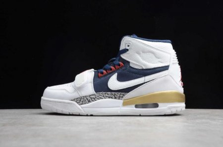 Women's | Air Jordan Legacy 312 Pure White Blue Gold AV3922-101 Basketball Shoes