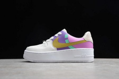 Women's | Nike Air Force 1 Sage Low LX Rice White Yellow Rose Red BV1976-005 Running Shoes