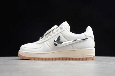 Women's | Nike Air Force 1 Low Travis Scott Cream White Light Brown AQ4211-101 Running Shoes