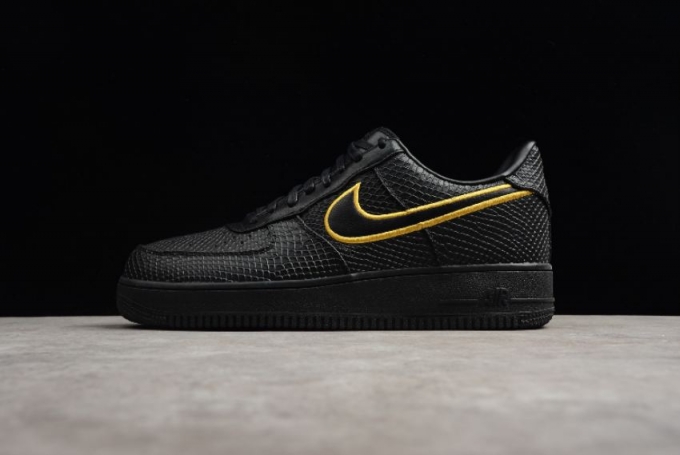 Men's | Nike Air Force 1 Low Premium Black Yellow Black AQ9763-001 Running Shoes