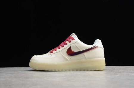 Women's | Nike Air Force 1 GS Colorful Beige University Red 718152-007 Running Shoes