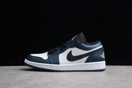 Women's | Air Jordan 1 Low Dark Teal White Black Basketball Shoes