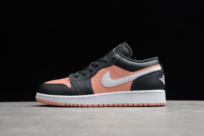 Women's | Air Jordan 1 Low GS Black Pink White Basketball Shoes