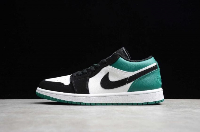 Men's | Air Jordan 1 Low White Black Mystic Green Basketball Shoes