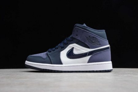 Women's | Air Jordan 1 Mid Obsidian Basketball Shoes