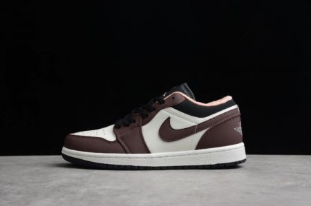 Men's | Air Jordan 1 Low Light Chocolate Black-Sail-Crimson Bliss Basketball Shoes