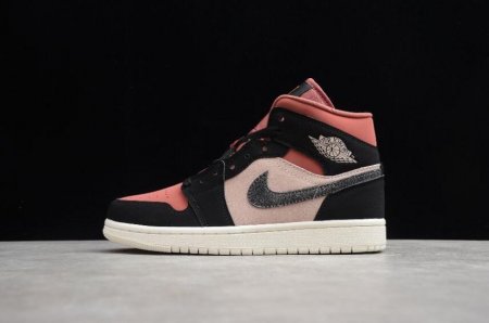 Men's | Air Jordan 1 Mid Particle Beige Black Basketball Shoes