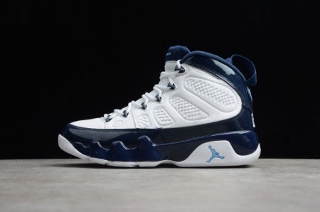 Women's | Air Jordan 9 Retro White University Blue 302370-145 Basketball Shoes