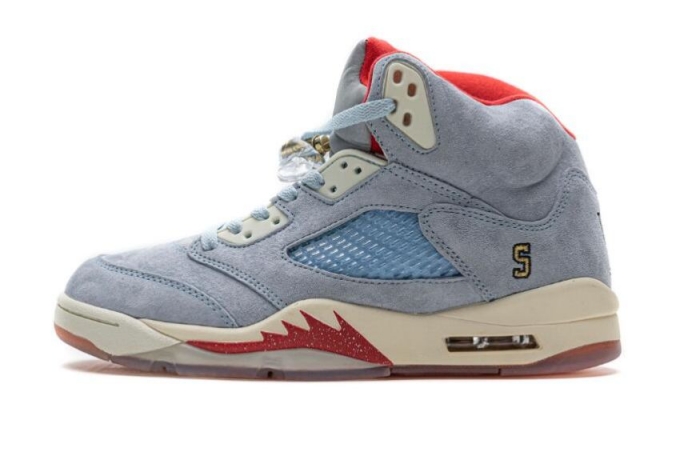 Women's | Air Jordan 5 Retro Trophy Room Ice Blue Basketball Shoes