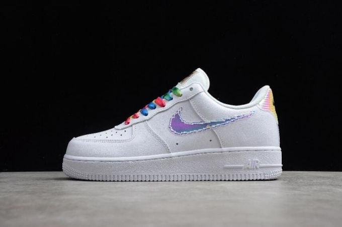 Women's | Nike Air Force 1 07 Iridescent Pixel White Multicolor CV1699-100 Running Shoes