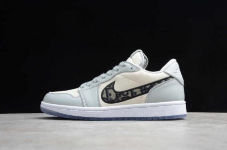 Women's | Air Jordan 1 Low White Black Grey Basketball Shoes