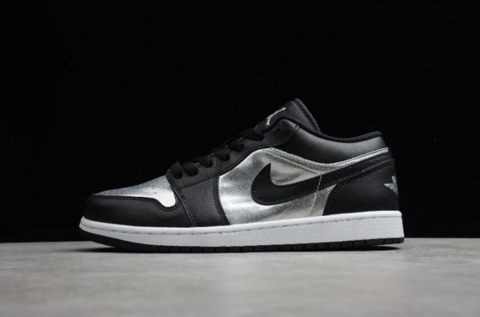 Men's | WMNS Air Jordan 1 Low SE Black Metallic Silver Basketball Shoes