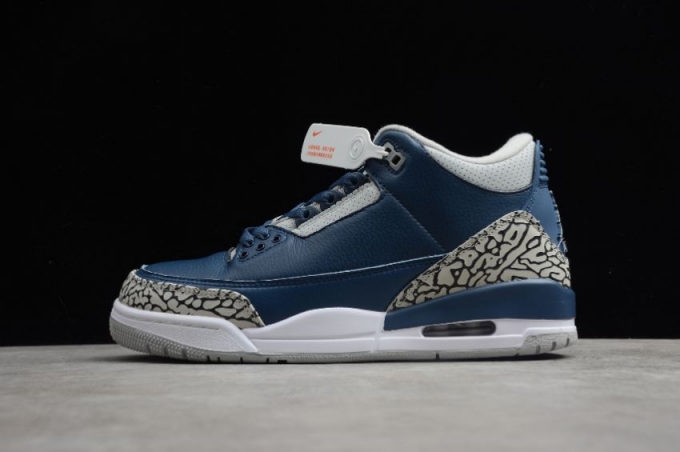 Women's | Air Jordan 3 Retro Tinker NRG Midnight Navy Cement Grey White Basketball Shoes