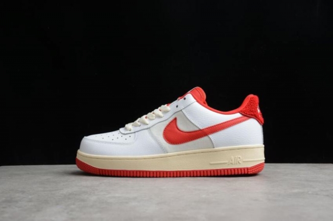 Men's | Nike Air Force 1 07 Lv8 DO5220-161 White Red Shoes Running Shoes