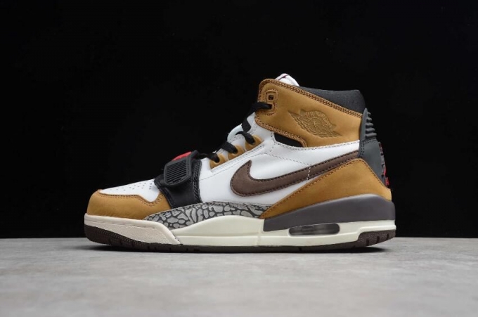 Women's | Air Jordan Legacy 312 White Baroque Brown Wheat AV3922-102 Basketball Shoes