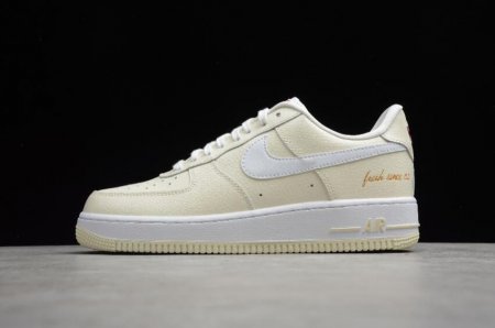 Women's | Nike Air Force 1 PRM EMB Popcorn Coconut Milk White CW2919-100 Running Shoes